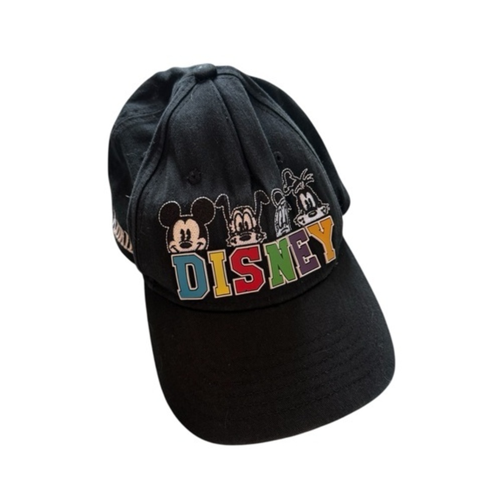 Disney Mickey Mouse Dad Hat Black Adjustable Baseball Cap Goofy Pluto Donald - Picture 1 of 7